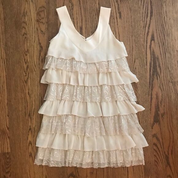 Kenzie dress sz 4 tiered ruffle sequin mini dress - Picture 4 of 6